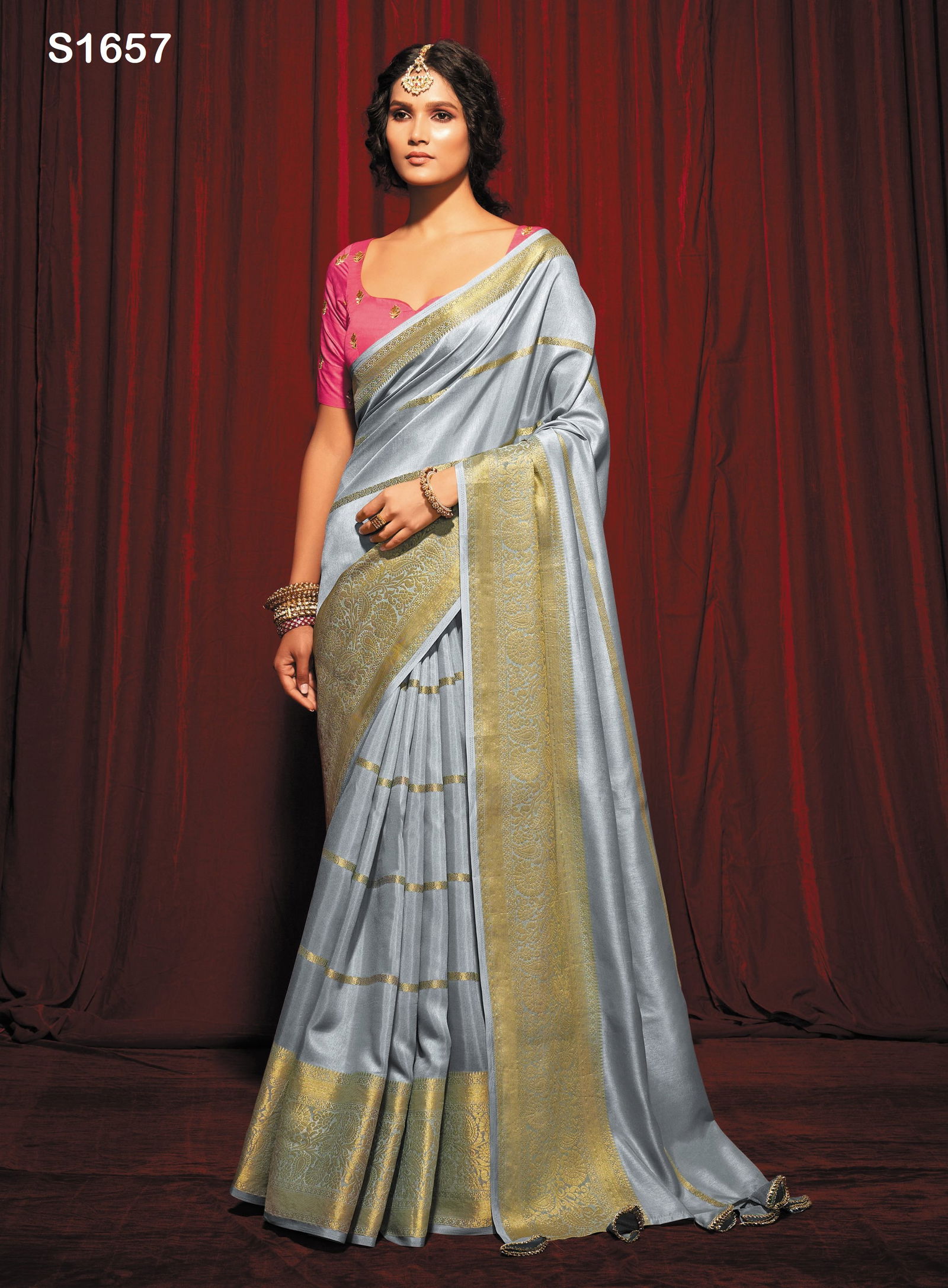 Zyanya Vol 3 Designer Silk Striped Pattern Saree
